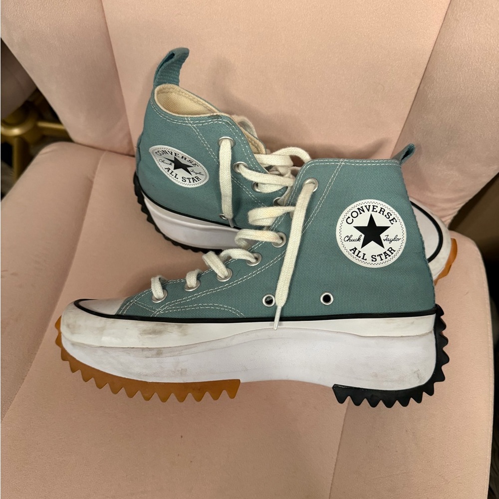 Converse Teal High-Top Platform Sneakers